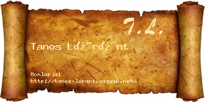Tanos Lóránt névjegykártya
