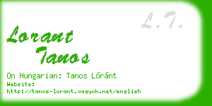lorant tanos business card