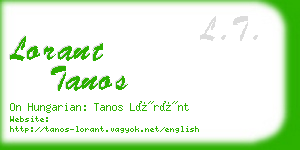 lorant tanos business card